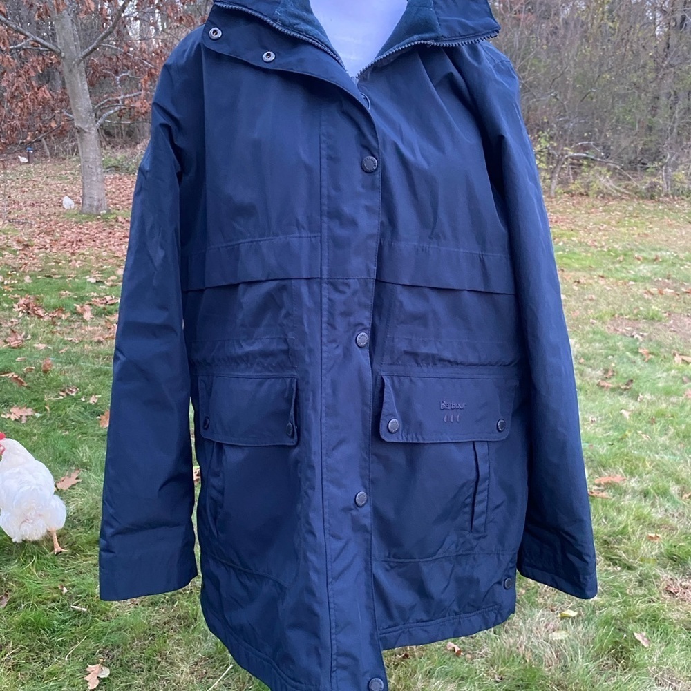 Barbour Altair Waterproof Jacket Navy Women's Size 12